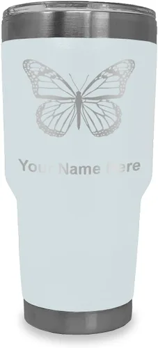 Vista 34 de LaserGram Vaso aislado al vacío de 20 onzas, mariposa monarca, grabado personalizado incluido (negro)