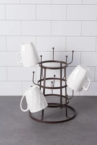 Vista 3 de Home Traditions - Soporte para encimera o despensa de 3 niveles para tazas de café, vasos y tazas