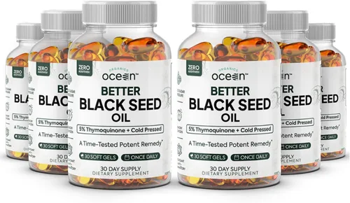 Vista 7 de Organics Ocean Better Black Seed Oil prensado en frío, aceite puro de nigella sativa para apoyo inmunológico, 5% de timoquinona, apoya la memoria