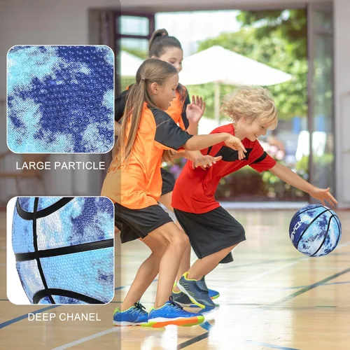 Vista 4 de Baloncesto para niños y jóvenes, tamaño 4/5 (25.5/27.5 pulgadas), baloncesto de goma de alta calidad para niños y niñas, juegos de piscina