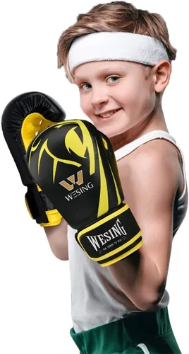 Vista 2 de Wesing - Guantes de boxeo profesionales para hombres y mujeres, guantes de boxeo para kickboxing, guantes de entrenamiento para adultos y niños