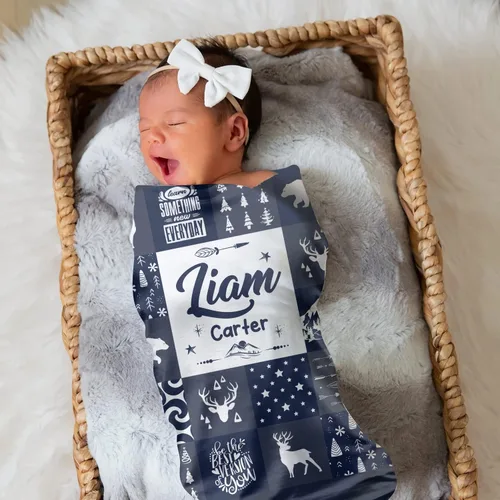 Vista 6 de Zocoshi Manta de Bebé Personalizada – Manta de Bebé Personalizada con Nombre para Niños para Recién Nacidos, Vellón Suave con Monograma (30 x 40)