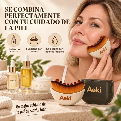 Vista 7 de Aeki - Cepillo linfático para contorno facial con funda protectora de 1 set