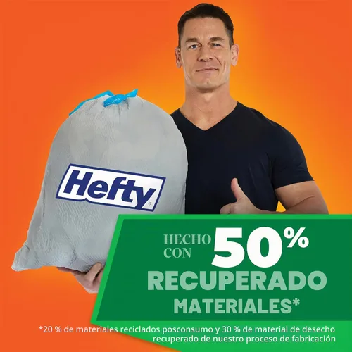 Vista 2 de Hefty Bolsas de basura de cocina altas, ultra fuertes, aroma de explosión de limpieza, 13 galones, 40