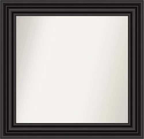Vista 684 de Amanti Art Espejo personalizado, espejo de baño negro puente, espejo de pared o espejo de tocador de baño sobre el fregadero (26 x 26 pulgadas)