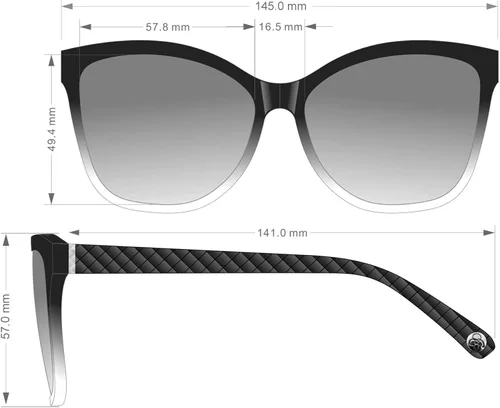 Vista 5 de Jessica Simpson Women's J5823 Quilted Rectangular Sunglasses with Uv400 Protection. Glam Gifts for Her, 57.8 Mm