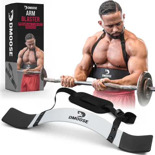 Vista 8 de DMoose Fitness Brazo Blaster para bíceps y tríceps – Aluminio resistente, acolchado suave para el cuello y correas ajustables – Soporte de rizo