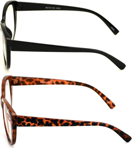 Vista 3 de 2 pares de anteojos de lectura de lujo para mujer, diseño de ojo de gato, vintage, ovalado