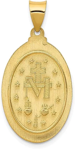 Vista 4 de Collar con dije ovalado de oro amarillo de 14 quilates joyería fina religiosa para mujer regalos para ella