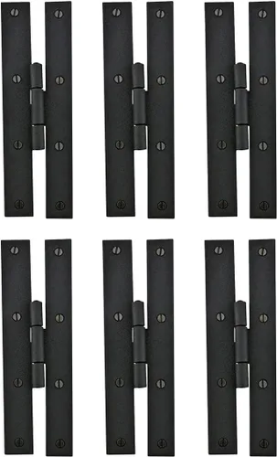 Vista 12 de Renovators Supply Manufacturing H - Bisagras de gabinete de cocina de hierro forjado negro de 7 pulgadas con tornillos