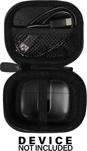 Vista 3 de Funda para auriculares Bluetooth TAGRY X08, auriculares inalámbricos verdaderos 60H, bolsillo de malla para cable de carga (Negro)