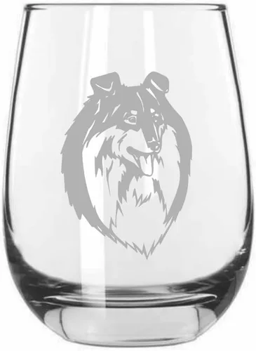 Vista 244 de Shar Pei (chino) - Vaso de vino sin tallo grabado para perro, 15.25 onzas