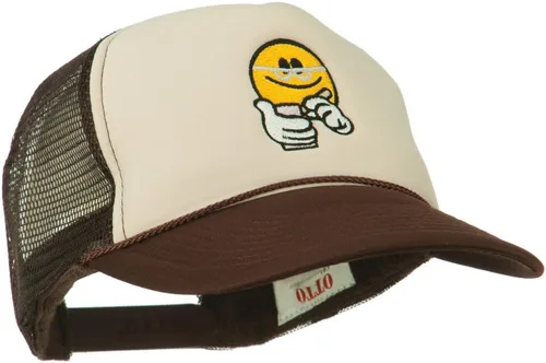 Vista 5 de e4Hats.com Scribe Smile Face - Gorra de malla de espuma bordada