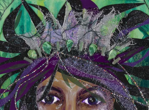 Vista 3 de Susan M. Epperly "Queen Nolani" Original Mixed Media Acrylic Painting 24" x 36" x 3" on Canvas