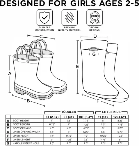Vista 7 de Disney Girl's Frozen Kids Rain Boots with Soft Removable Liner Snow
