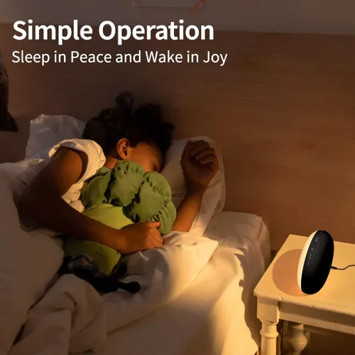 Vista 6 de Reloj despertador con luz de amanecer simulada de amanecer y atardecer 23 sonidos naturales del sueño 13 luces nocturnas de colores alarmas duales