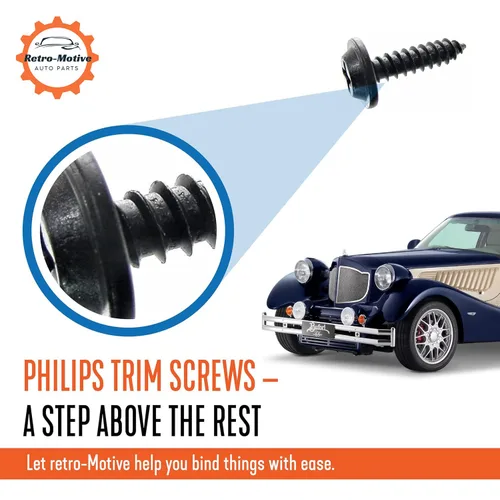 Vista 3 de Retro-Motive Negro #8 x 1-1/4" Phillips Flat Top Trim Tornillos - Compatible con Ford Truck- Qty.25- #968