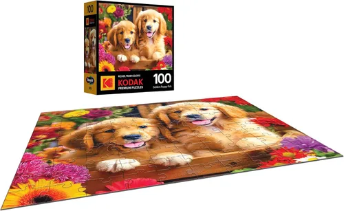 Vista 3 de RoseArt Kodak Premium Golden Puppy Pals 100 Piece Jigsaw Puzzle