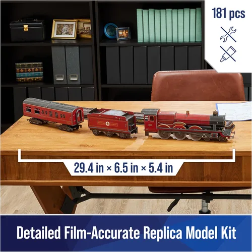 Vista 2 de 4D Build, Kit de modelo 3D de Hogwarts Express de Harry Potter, coleccionables de Harry Potter y decoración de escritorio, rompecabezas
