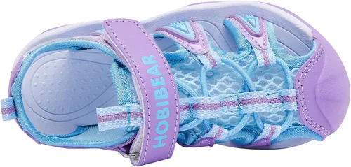 Vista 5 de BODATU - Sandalias de verano para niños y niñas, para exteriores, playa y deportes, con puntera cerrada (para bebé, niñas y niños pequeños y grandes)