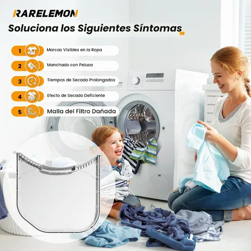 Vista 7 de Filtro de pelusa compatible para modelos de secadora LG DLE2601R, DLE2601W, DLE2701V, DLE3050W, DLE3170W