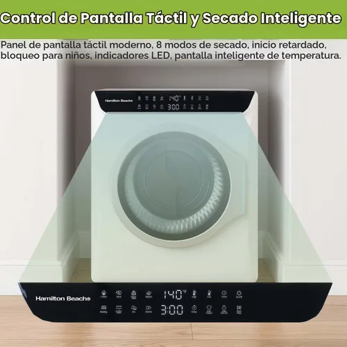 Vista 4 de HAMILTON BEACH Secador de ropa portátil compacto eléctrico, blanco