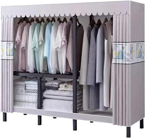 Vista 18 de Armarios grandes Armario portátil Armario con áreas para colgar Armario de metal de acero Armario de ropa Armario para colgar Dormitorio Armario