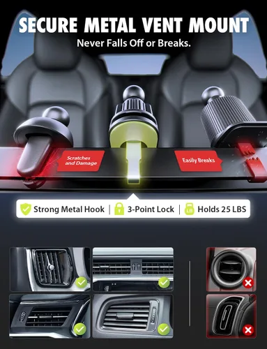 Vista 6 de Bracketron MagAlign Pro MagSafe - Soporte para teléfono de coche, ventilación y salpicadero, 360°