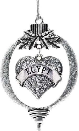 Vista 36 de Inspired Silver Adornos festivos de dije de corazón pave de plata con circonitas cúbicas