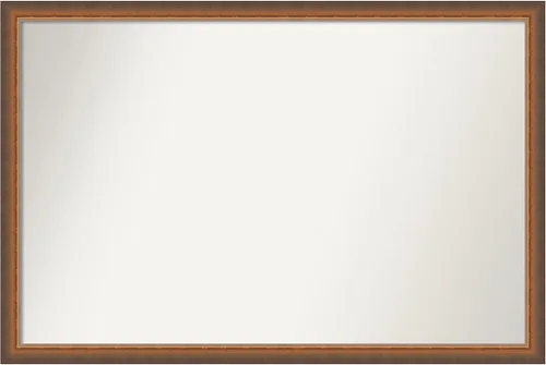 Vista 185 de Amanti Art Espejo de baño de bronce para sobre fregadero, 29 x 19 pulgadas, espejo rectangular de bronce antiguo, marco de madera tradicional