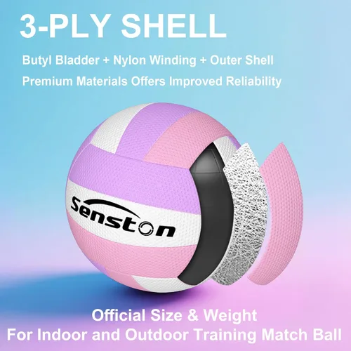 Vista 3 de Senston Balón de voleibol suave tamaño oficial 5 - Voleibol de playa para jugar al aire libre/entretenimiento