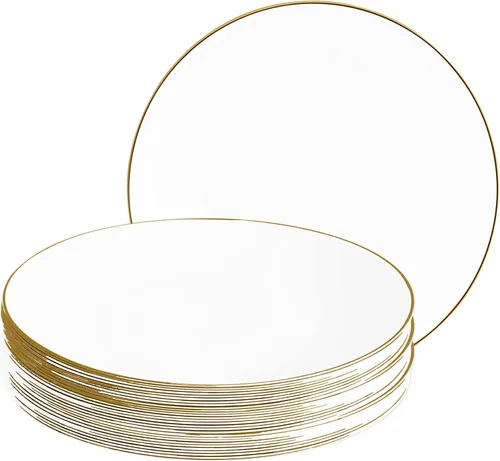 Vista 32 de LUXE PARTY NYC - Juego de 30 platos de plástico para vajilla Desechables 7.5 pulgadas Plato de ensalada Aperitivo Postre Artículos