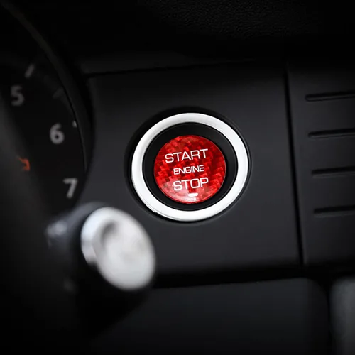 Vista 8 de Cubierta del botón de parada de arranque del motor para la cubierta del interruptor de encendido Landrover Etiqueta engomada cóncava para Land