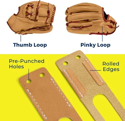 Vista 7 de TOFL Baseball Thumb & Pinky Replacement Loops for Baseball Gloves & Softball Mitts to Match Glove Relace Kit