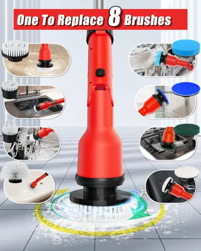 Vista 4 de Uniqwamo - Escobilla eléctrica giratoria compatible con batería Milwaukee 18V (batería no incluida), cepillo alimentado por batería de 1000 RPM
