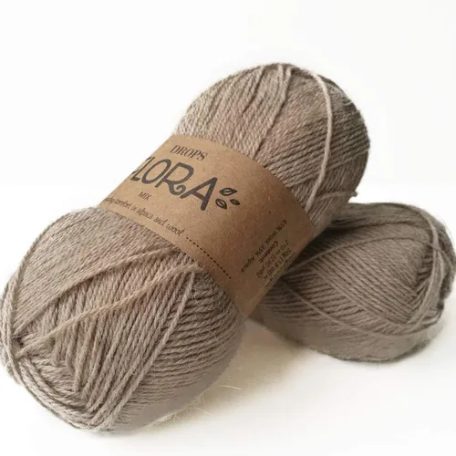 Vista 16 de 65% lana 35% hilo de alpaca, Drops Flora, 1 o superfino, peso de dedos, 4 capas, 1.8 onzas, 230 yardas por bola (01 blanco apagado)