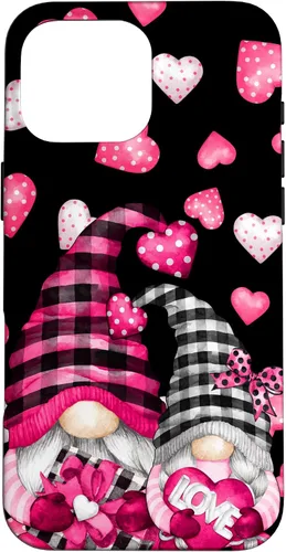 Vista 19 de Pink Buffalo Plaid Valentines Gnome Cute Love Heart Case for iPhone 17