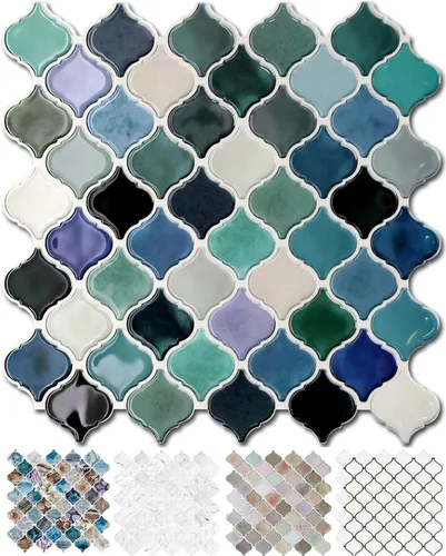 Vista 20 de STICKGOO Arabesque Protector contra Salpicaduras Despegar y Pegar, 12"X12" Azulejo Protector contra Salpicaduras para Cocina Despegar y Pegar