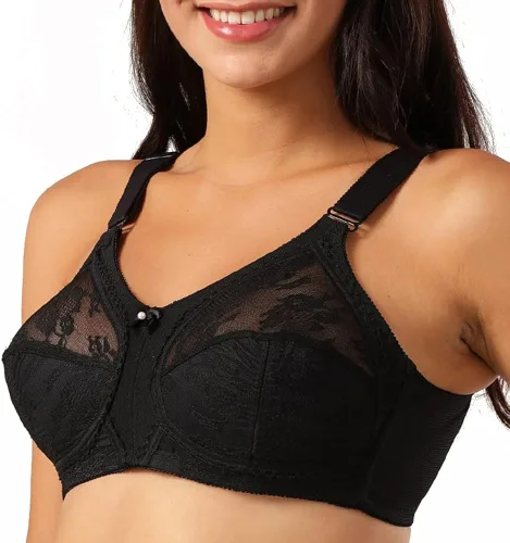 Vista 2 de TELIMUSSTO Sujetador de encaje floral para mujer, talla grande, sujeción firme, sin alambre, sin relleno, cobertura completa, minimizador