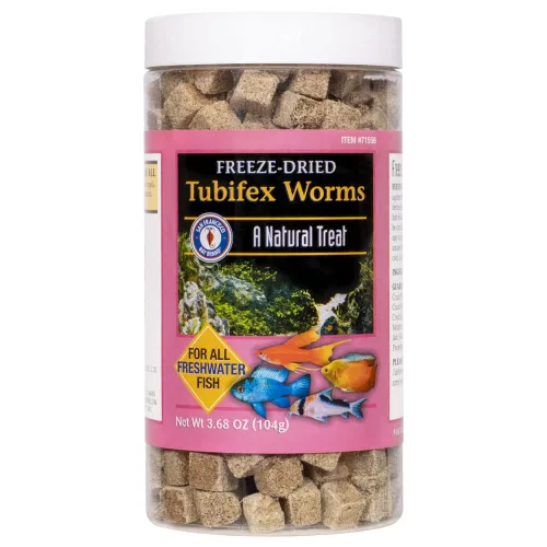 Vista 7 de San Francisco Bay Brand Alimento liofilizado para peces Tubifex Worms – Todo natural con alto contenido de proteínas para peces de agua dulce