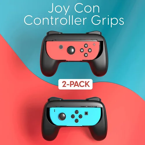 Vista 2 de HLRAO Accesorios de mango de agarre compatibles con Nintendo Switch Joy-Con Controller, kit de mango de repuesto para Nintendo Switch Joy Cons con 8