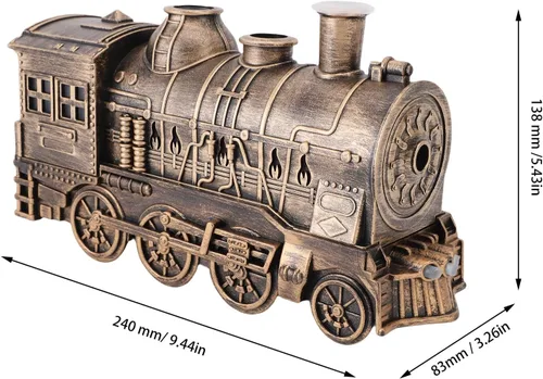 Vista 2 de Difusores de tren de 10.1 fl oz para aceites esenciales, difusor de aromaterapia de niebla fría con boquillas dobles, diseño de tren de vapor