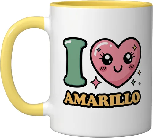Vista 9 de I love Amarillo Ceramic Mug, Black/White