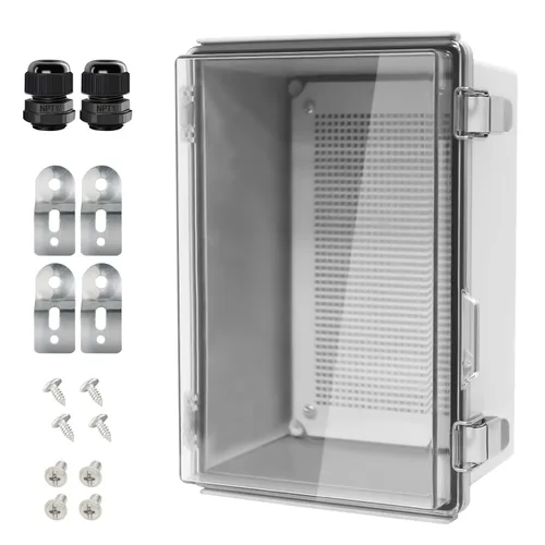 Vista 18 de LeMotech Caja Eléctrica, IP67 Impermeable con Bisagras Cubierta Transparente Pestillo de Acero Inoxidable Caja de Conexiones, Carcasa Eléctrica