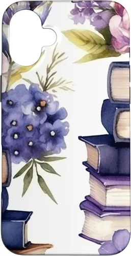 Vista 23 de Book Lover Purple Flower Case for iPhone 16