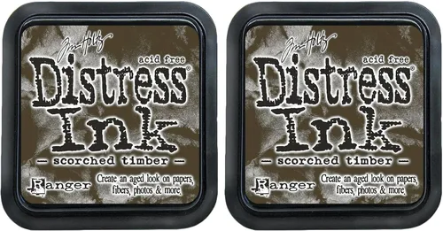 Vista 2 de Tim Holtz Ranger Distress Ink Pad - Madera quemada, 3 x 3 pulgadas