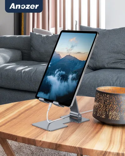 Vista 7 de Anozer Soporte para tableta, soporte ajustable para tablet plegable para 1-gris