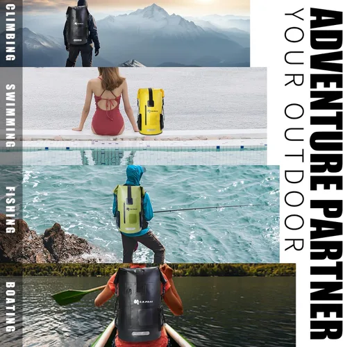 Vista 7 de SEPEAK - Mochila impermeable IPX6 de 35 L, con cierre enrollable, accesorios para kayak, artículos esenciales para camping, natación, playa, pesca