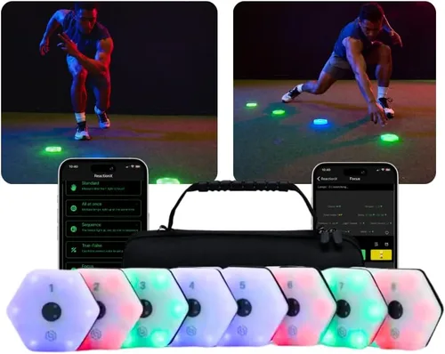 Vista 10 de Kit de entrenamiento con luces de reacción y agilidad deportivas mejora el tiempo de reacción y la agilidad para atletas, fisioterapeutas