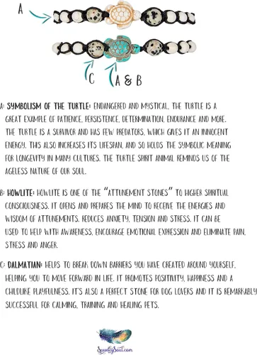 Vista 5 de SPUNKYsoul Juego de pulsera de tortuga para parejas de mejor amigo (o tobillera) colección